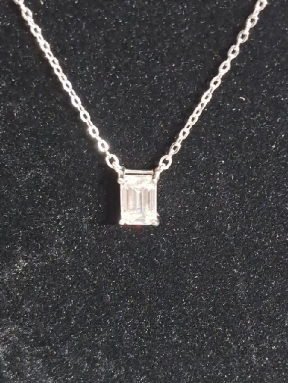 Moissante Emerald Cut 925 Pendant Necklace